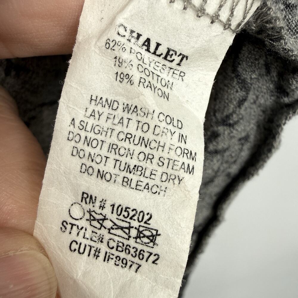 Chalet et ceci Medium Gray Cowl neck Burnout Tunic Long Sleeve Asymmetrical hem - Picture 8 of 9